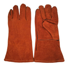 Leather Welding Gloves AB Grade Cowhide Split Leather Fleece Lining Welder Welding Gloves